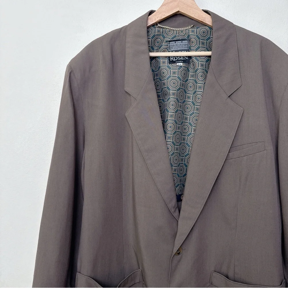 Harry Rosen Vintage  Mens 44 Wool Earth Tone Button Relax Blazer
